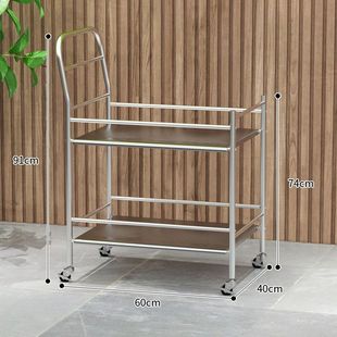 Stainless Steel Trolley Dining Car Hot Pot Vegetable Rack Kitchen Pot Bowl Plate Storage Car Bathroom Rack