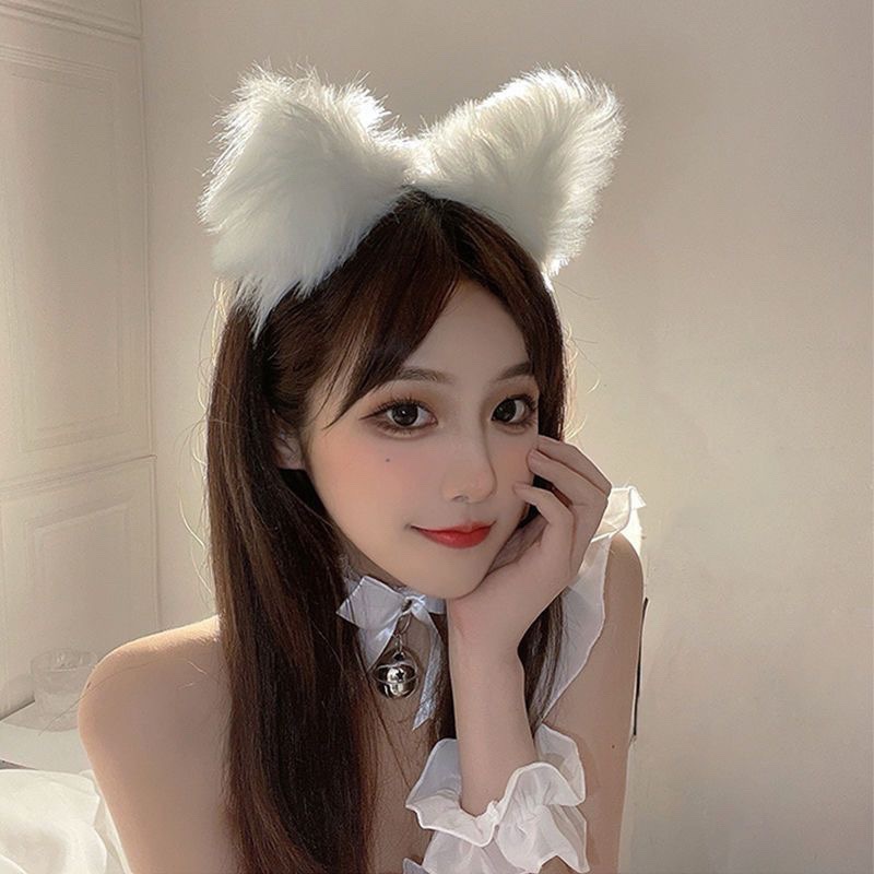 Halloween Party Masquerade Cat Girl Headwear Black Lace Veil Ear Headband Bunny Girl Headband