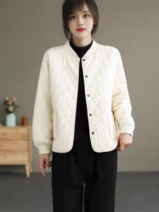 Mom's Autumn and Winter Korean-style Long-sleeved V-neck Single-breasted Cardigan Jacket Casual plus size Women's Solid Color Age-reducing Jacket