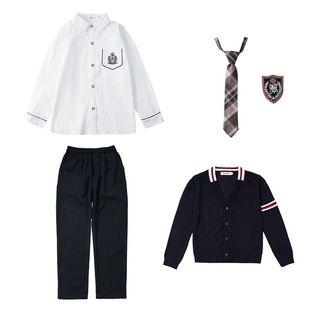 Spring, autumn and winter kindergarten Garden clothes cardigan three-piece primary school uniform class clothes British style sweater suit