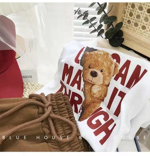 Summer Explosions Trendy Brand Bear Short-sleeved T-shirt Women's 2025 Niche Design Wear Top