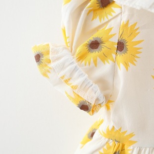 Baby Girl Dress Short Sleeve Children's Summer Dress Baby Flower Stylish Dress Cute Children's Princess Dress Wholesale