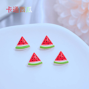 Creative cartoon solid color fruit nail jewelry Girl sweetheart vegetable and fruit accessories DIY cherry apple strawberry watermelon