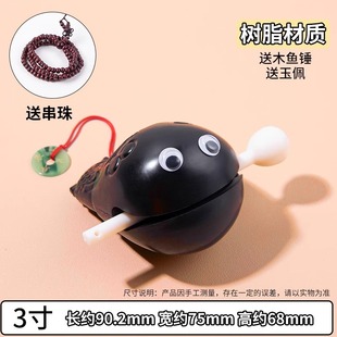Small Wooden Fish Knocking Cute Portable Decompression Office Meditation Percussion Instrument Ornaments Wood Carving Pendant Toy Gift