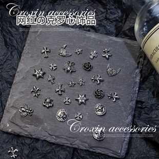 New manicure crocheted nail jewelry popular Cross metal diy jewelry nail wholesale