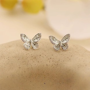 Mint Mambo Drip Glaze Green Butterfly Earrings, Feminine, Accessible Luxury, High-End Earrings, Niche Design, Fashionable Earrings