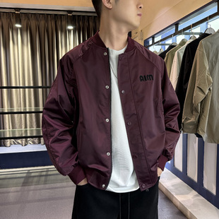 2025 New Satin Baseball Jacket Spring Travel Fashionable Design Handsome Men's Fashion Brand American Jacket