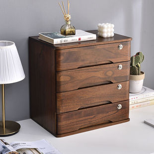 Solid Wood Desktop Storage Box Drawer-Type Multi-Layer Desktop Storage Cabinet Sundry Storage Cabinet Office Organization Box