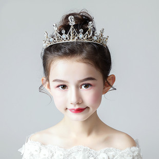 Crown Headwear Children Princess Aisha Girl Crown Crystal Headband Sophia Kids Performance Flower Girl Hair Accessories Women