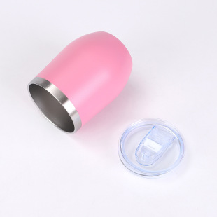Cross-border 12oz egg cup 304 stainless steel vacuum insulation cup high color value business office cup U-shaped eggshell cup