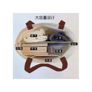 Summer New Canvas Bag Simple Text Art Large Capacity Student Class Zipper Handbag Printed Logo