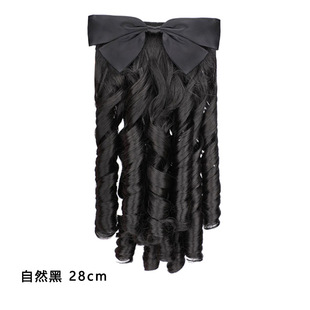Princess curly wig ponytail cheongsam ancient costume wig ponytail Republic of China film and television retro comb curly hair ponytail