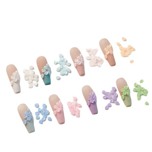 New resin petal nail art five petal flower jewelry flower three-dimensional color mixed small flower diy nail decoration