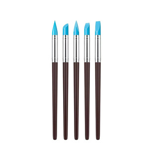 Cross-border wooden rod 5-piece indentation pen point flower needle point drill nail tools double point drill nail pen wholesale