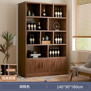 Solid Wood Ecological Board Wine Cabinet Wall Living Room Storage Display Cabinet Commercial Wine Rack 2024 New Household New Chinese Style