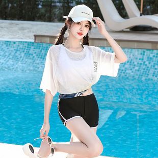 plus size chubby girl Swimsuit Female Split Three-piece Set Student Conservative Slimming Belly Covering Internet Hot Spring Swimsuit