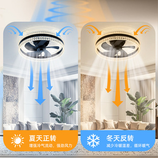 Cross-border light luxury ceiling fan light bedroom ceiling fan light frequency conversion mute dining room fan light living room invisible fan light