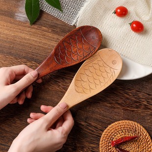 Origin supply creative Japanese fish-shaped rice spoon mixing spoon household rice spoon wooden tableware in stock wholesale
