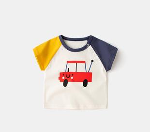 Baby Short-sleeved Boys' T-shirt Cotton Girls' Clothes Summer Thin Children's Half-sleeved Top Summer Baby's Summer Clothes