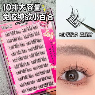 Lazy people free glue free self-adhesive large capacity pure lily false eyelashes natural women's group thick novice eyelashes