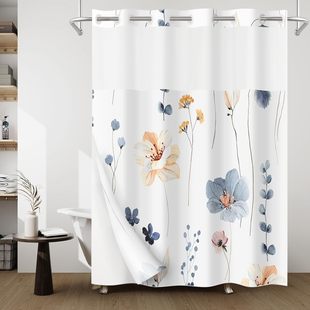 Cross-border Hot Selling Digital Printing Green Plant Waterproof Shower Curtain Shower Curtain Waterproof Mildew Proof Shower Curtain curtain Quantity