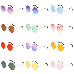 Hip-hop round polarized sunglasses with retro round frame foreign trade marine sunglasses colorful fashionable round frame glasses
