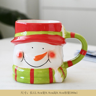Hot Sale Christmas Ceramic Mug Mug 3D Cartoon Santa Claus Snowman Elk Penguin Water Cup Gift Wholesale