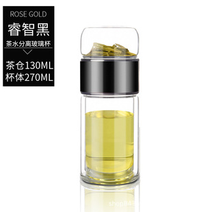 Flower tea cup glass cup tea separation tea double-layer heat insulation men and women portable high-end ins Wind wholesale gifts
