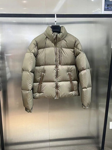 90 white goose down leather zipper stand collar men's down jacket men feather down coat