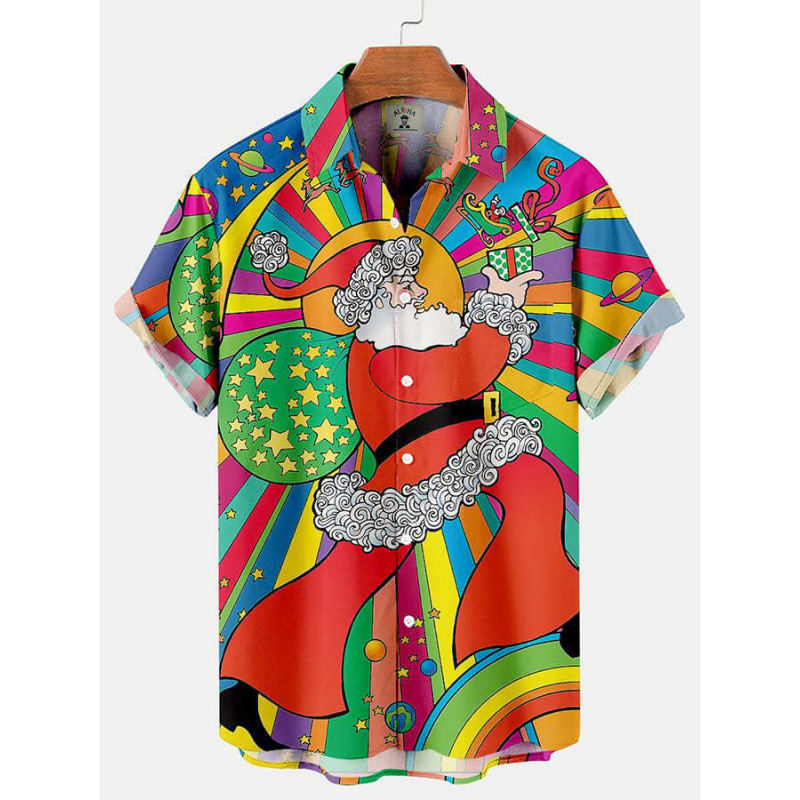 New Cross Border Men's Hawaii 3D Creative Print Shirt Summer Casual Men's Short Sleeve Shirt