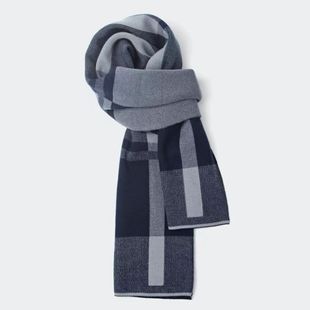 Men's scarf autumn and winter new fashion brand thickened warm cold-proof casual all-match scarf for boyfriend birthday gift