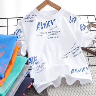 25 Summer Children's Fashionable Loose Casual Short-sleeved T-shirt Top Mesh Breathable Round Neck Sports T-shirt for Boys and Girls