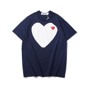 The correct version of the star with Kawajiu tide brand pla love embroidery short sleeve cotton red heart eyes lovers T-shirt y