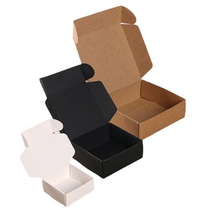 Kraft paper handmade soap packaging box solid color jewelry box small gift mini storage aircraft carton wholesale