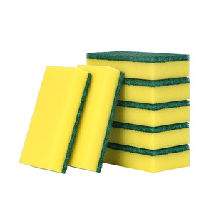 Household sponge scouring pad 8 pieces of kitchen and bathroom cleaning double-sided thickened absorbent sponge block affordable volume