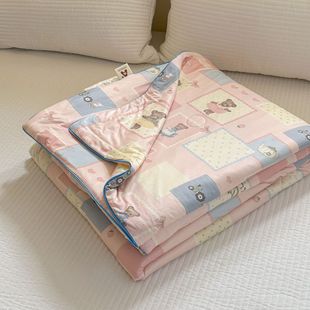 Class A Baby Grade Milk Knitted Winter Quilt Cartoon Printed Soft Cute Four Seasons Kindergarten Home Quilt