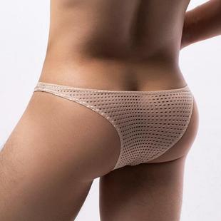 Summer Internet Popular Japanese and Korean European and American Breathable Men's Mesh Mesh Gauze GAY Sexy Fashion Low Waist Bikini E097