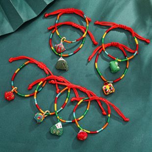 Dragon Boat Festival hand rope hand woven children's red rope zongzi bracelet may festival sachelet gift colorful hand rope wholesale