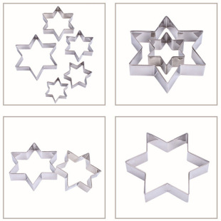Mold cake mold Christmas DIY baking tools mousse circle cake mold hexagonal star stainless steel biscuits