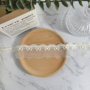 in stock brocade net cotton thread lace mesh fabric lace bow sweet wind wave edge clothing hair band accessories barcode
