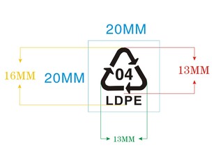 Transparent 04LDPE recycling label 04 loop sticker OPP bag 04 environmental protection label sticker (1400 PCs/30 yuan)