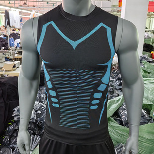 Men's Sports Quick-drying Vest Fitness Running Track and Field Tight Clothes Elastic Basketball Sports Sleeveless Base Training Clothes