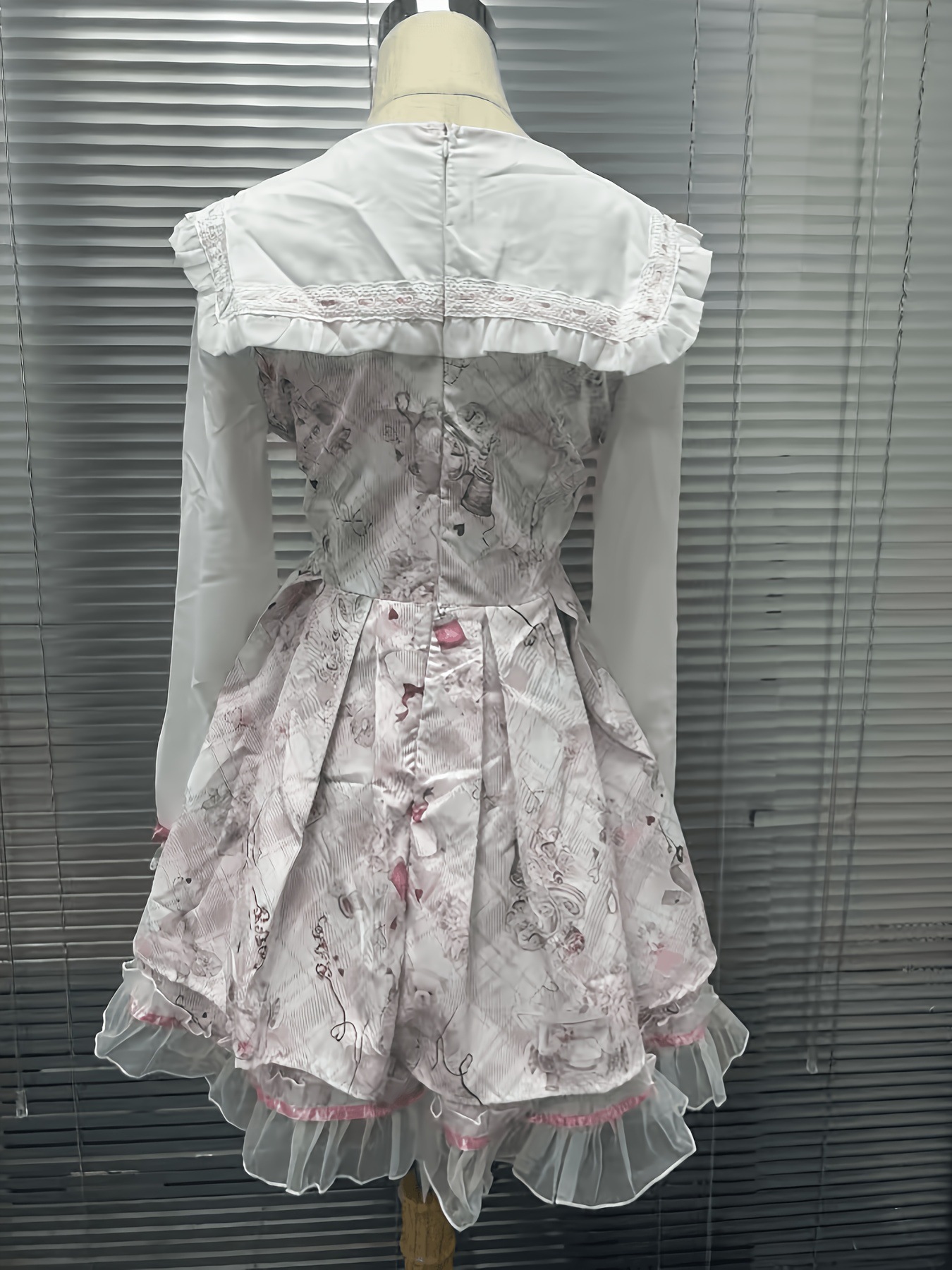 [European and American Sizes] Bowknot Dress with Faux Two-Piece Design, Printed Bear Pattern, Sailor Collar, Princess Dress with Cinched Waist and Pleated Skirt