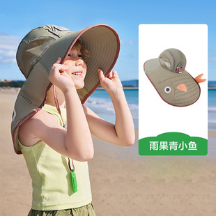 KK Tree Summer Ice Pet Cloak UV-proof Boys and Girls Children Leap Fun Cute Pet Big Hat Brim Sun Hat Baby Too