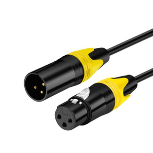 Khaki cable male-to-female audio microphone cannon cable three-core noise reduction xlr microphone speaker audio extension cable