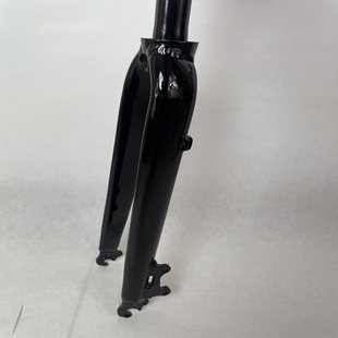700c Road Bike Front Fork Dead Flying Mountain Hard Fork Universal Aluminum Alloy No Grain Disc Brake Fork Black and White Thickened