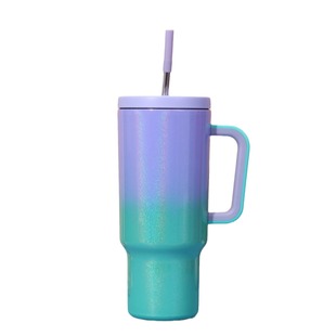 Cross-border gradient 40oz rainbow paint car cup stainless steel insulation cold ice cup beer cup car suction cup