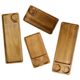 Wooden lovesickness wooden tray household rectangular oval bread dessert fruit plate round plate cake plate
