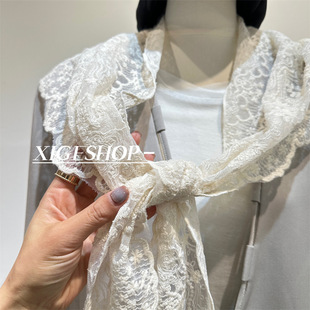 Lace Triangle Scarf Shawl Overlapping Korean Style Texturous Overlapping Layered Fart Curtain Waist Accessories Shoulder Chic