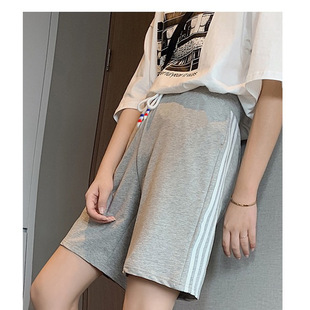 Sports Shorts Women's Summer Loose ins Trendy Outer Wear Running Hong Kong Style Casual High Waist bf Style Mid-length Pants Straight Half-length Pants